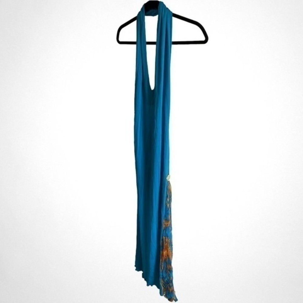 VERSACE ATELIER Haute Couture Runway Teal Blue Halter Medusa Dress 90's Y2K RARE - Picture 12 of 14